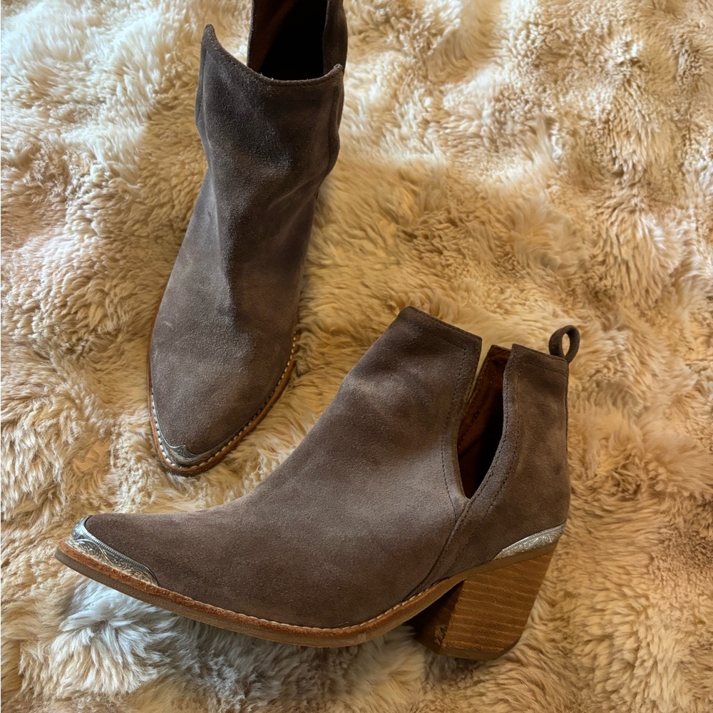 Jeffrey Campbell Taupe Suede Ankle Booties